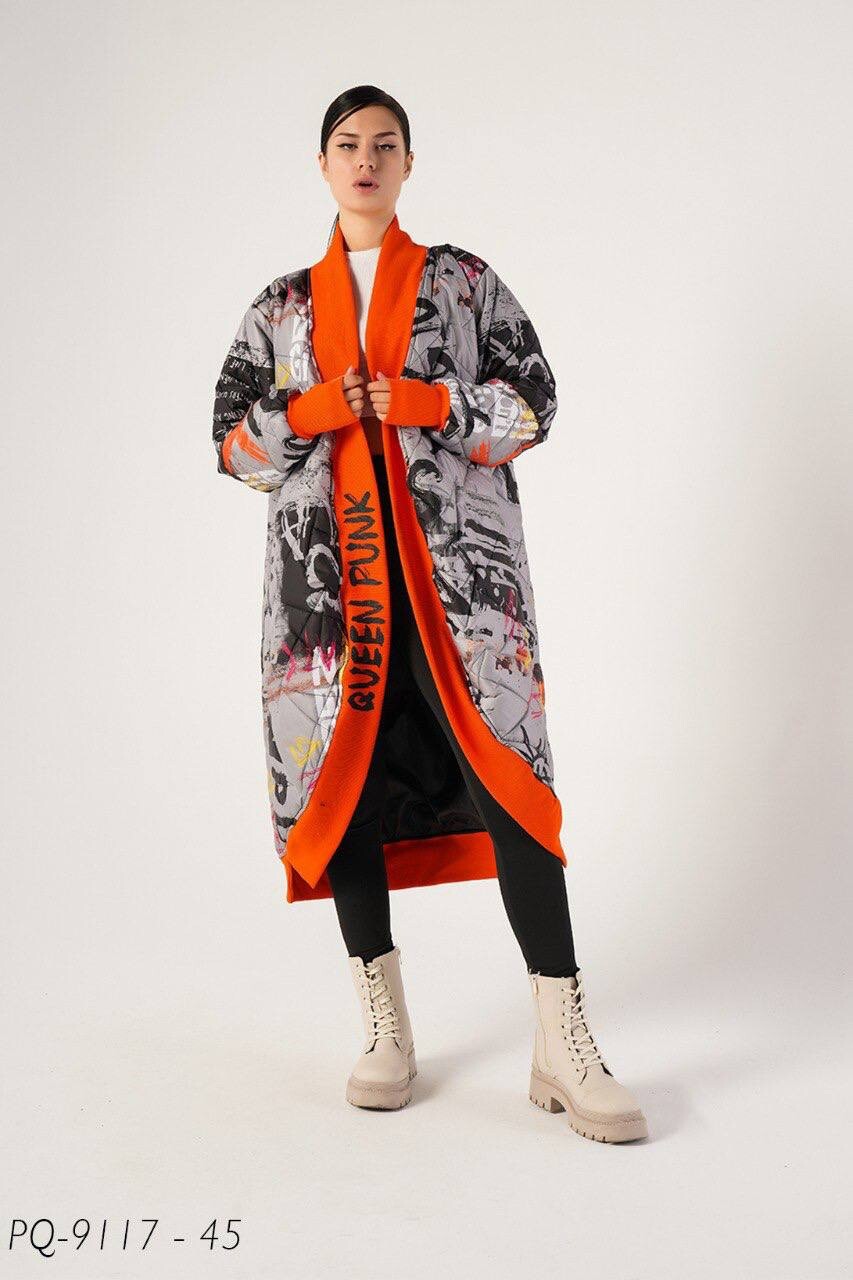 Edgy Punk Queen Coat XL Quilted Streetwear Made in Turkey