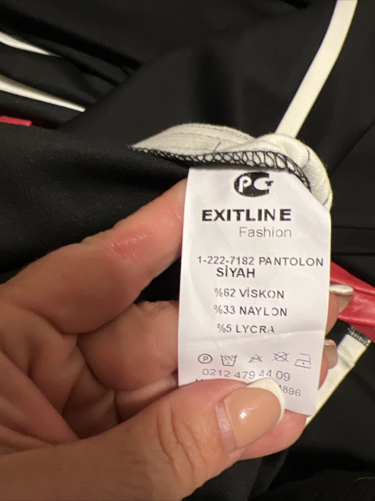 Exitline Pants Sz 8/42 Black White Stripe Wide Leg Made In Turkey