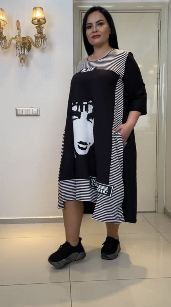✨ Darkwin Asymmetric Dress – Sz 18 (Made in Turkey)