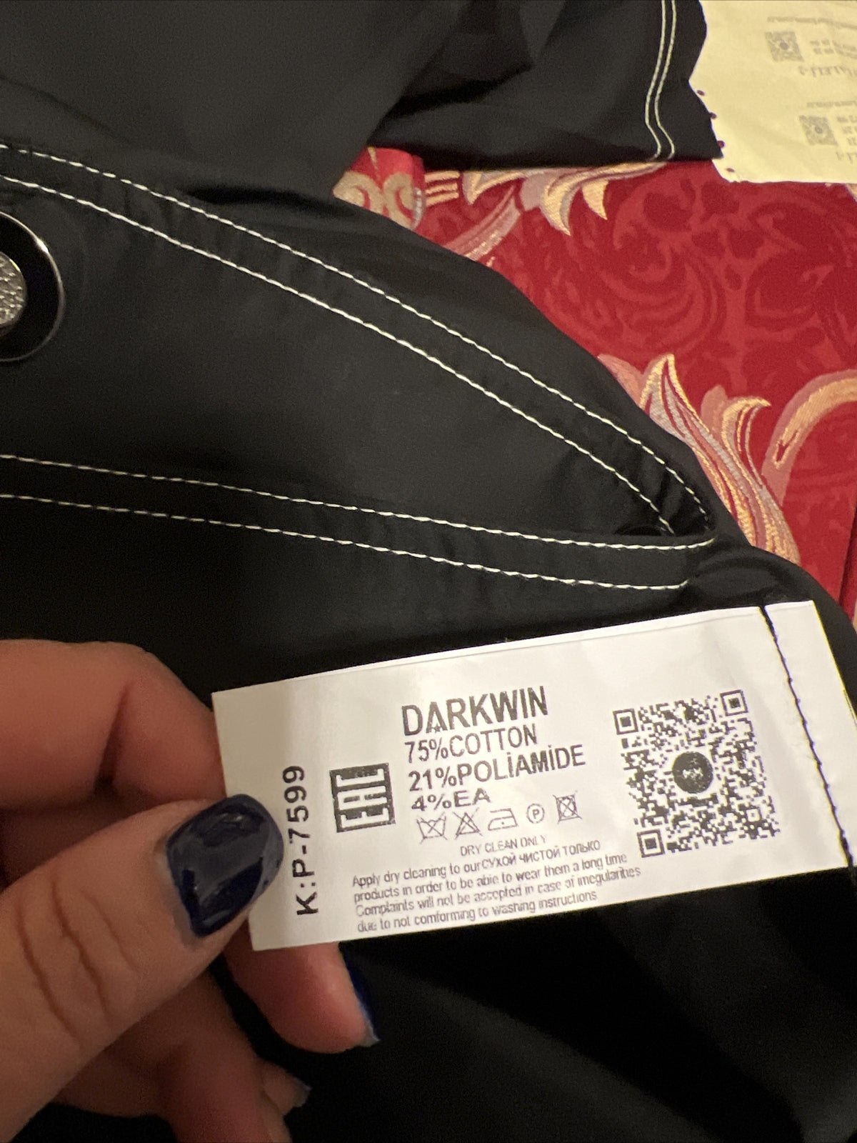 Darkwin Plus 2Pc Black Suit White Stitch Trim Made In Turkey Set
