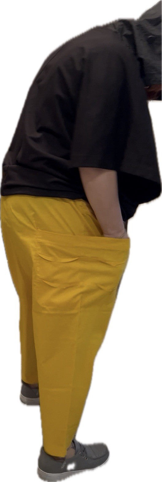 B-One Yellow Harem Pants Sz 16/46 Oversized Drop Crotch Made in Turkey