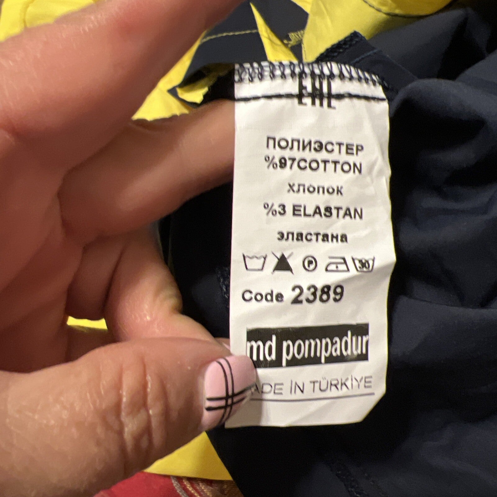 SALE!!!! DePompadur Oversized Dress Yellow/Navy, Sz 24/3 Made in Turkey
