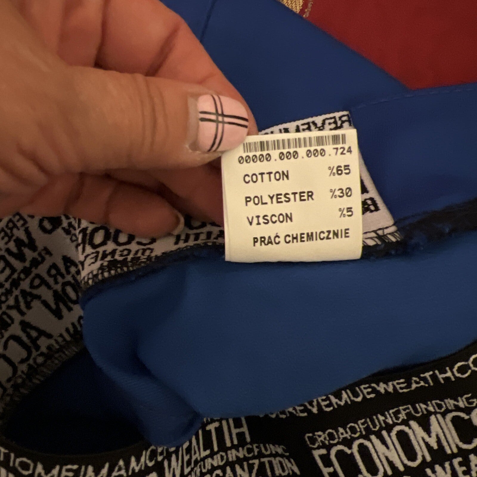 Lamaxx Royal Blue Capri Pants Sz 10/44 Stretch Print Detail Made In Turkey