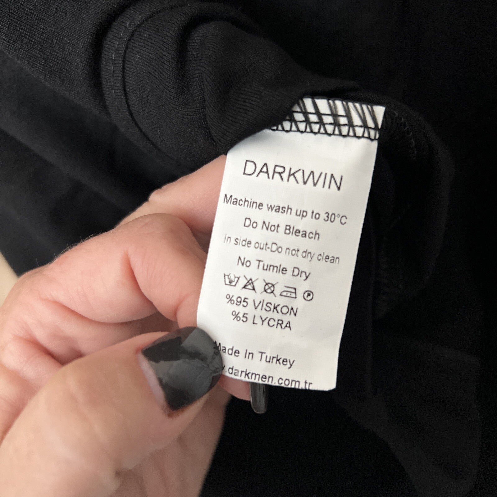 Darkwin Black Rhinestone Shoulder Top Sz 18/3 Made In Turkey