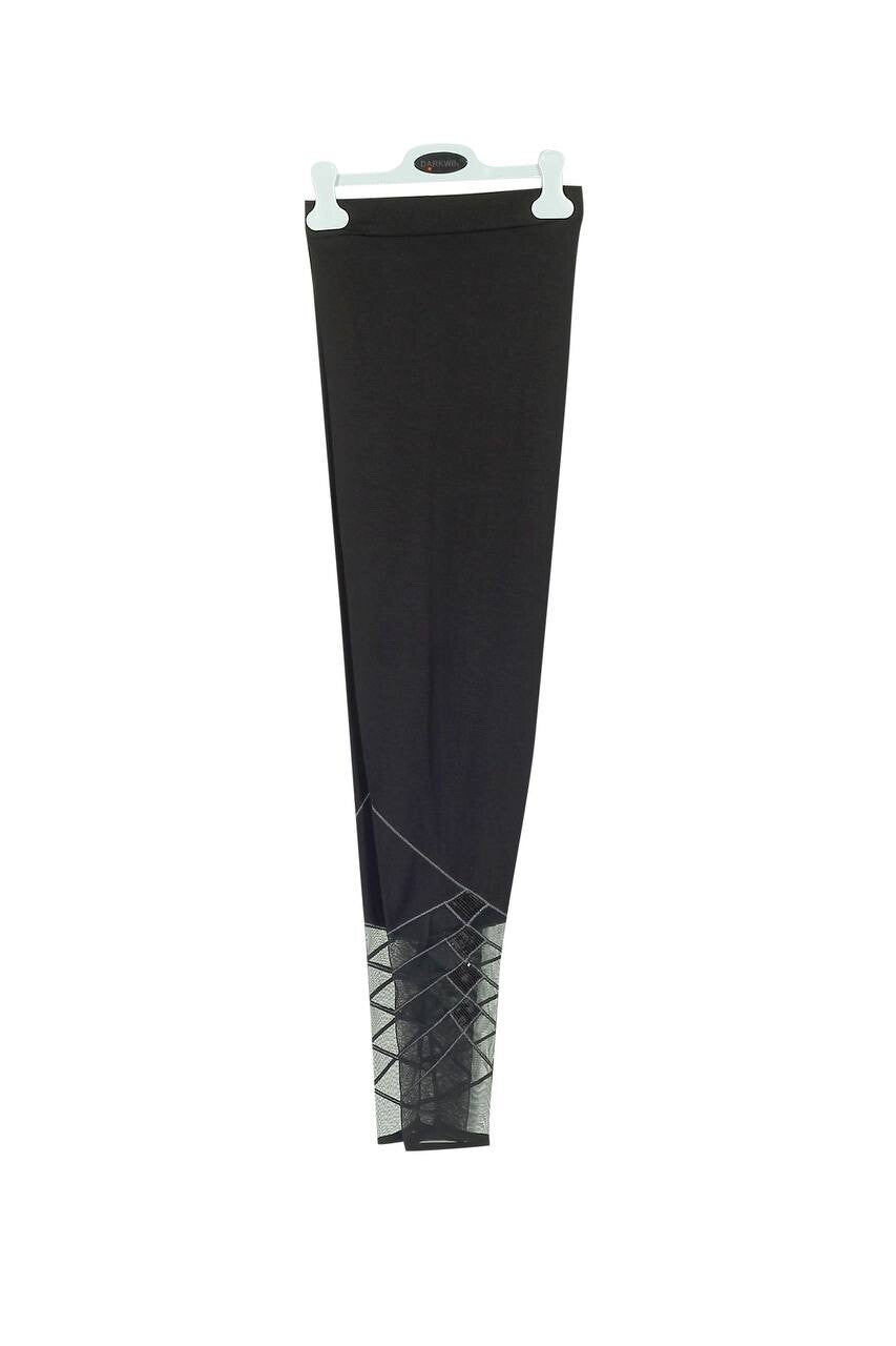Darkwin Black Mesh Detail Leggings Sz 20/3 Made in Turkey