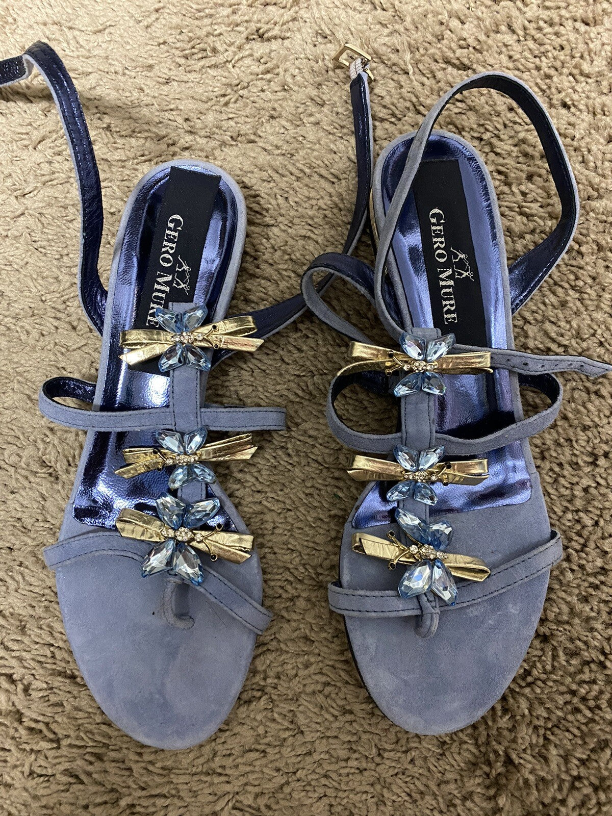 Gero Mure Beautiful Sandals, Sz 39 Made In Italy