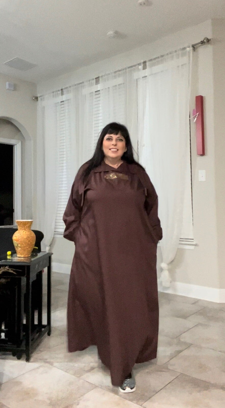 S&H Moda Brown Maxi Dress Sz 20-22/XL Made in Turkey