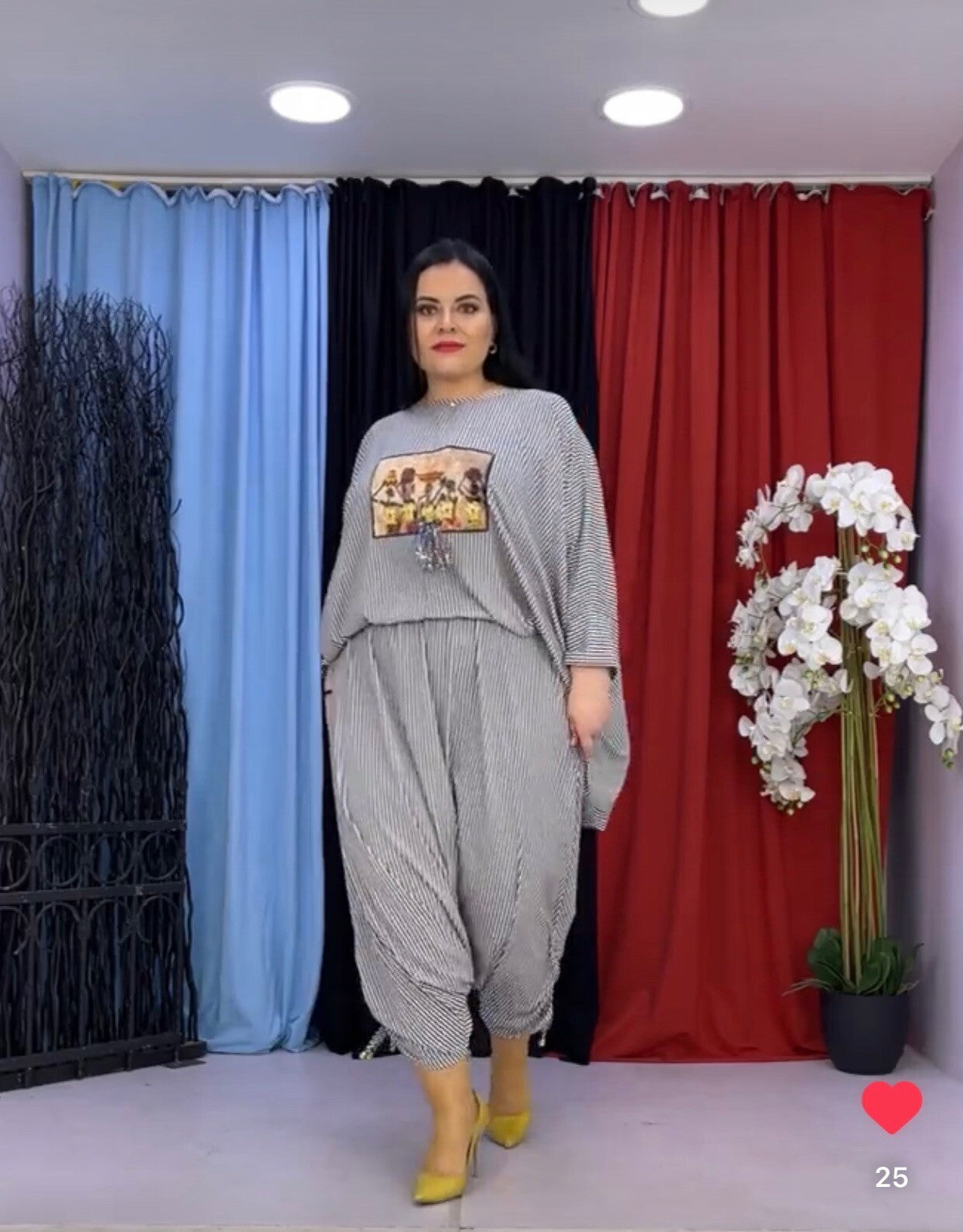 Darkwin Oversize 2 Pcs Suit, Harem Pants & Top, Sz 2XL, Made In Turkey