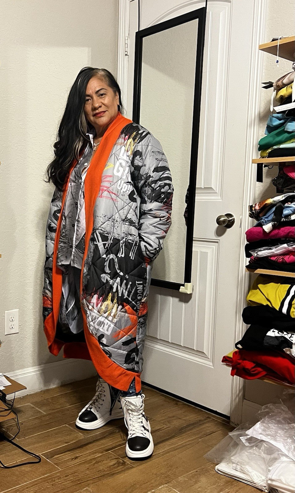 Edgy Punk Queen Coat XL Quilted Streetwear Made in Turkey