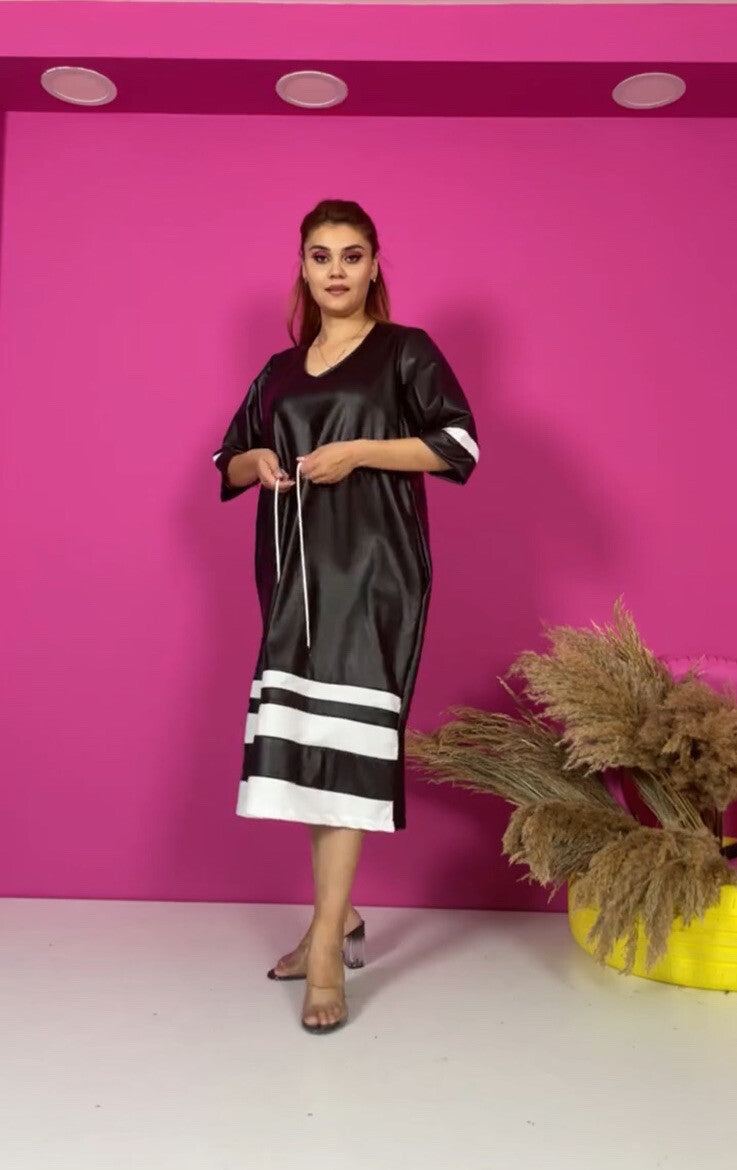 Darkwin Eco Leather Dress Sz 18 Made In Turkey