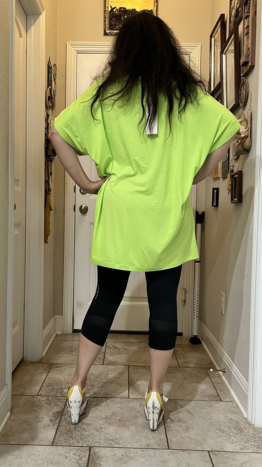 LaVelina Lime Green Graphic Oversized Top Sz 3XL Made In Turkey