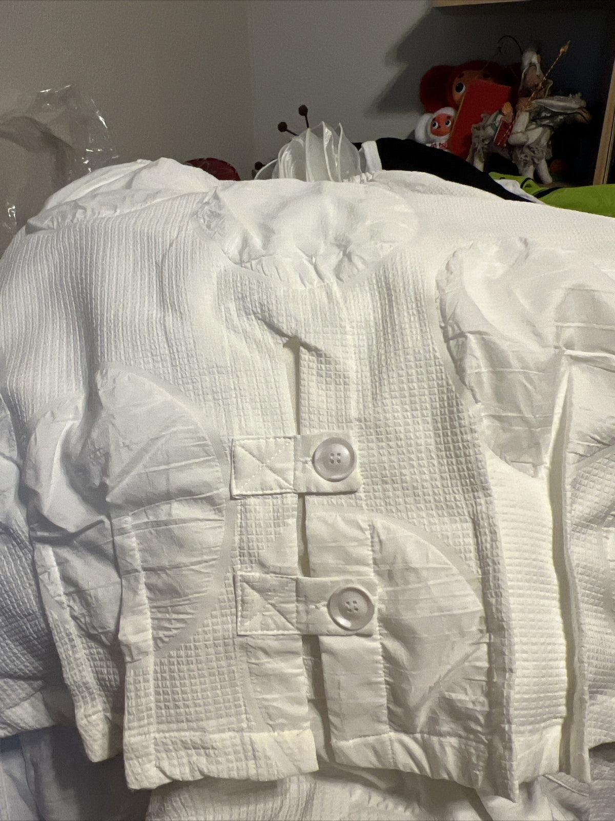 Woof Mods Women’s 2-Piece Suit Sz 18/1 Made in Turkey White Top & Skirt Set