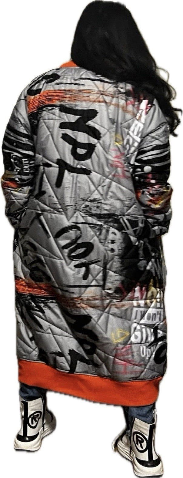 Edgy Punk Queen Coat XL Quilted Streetwear Made in Turkey