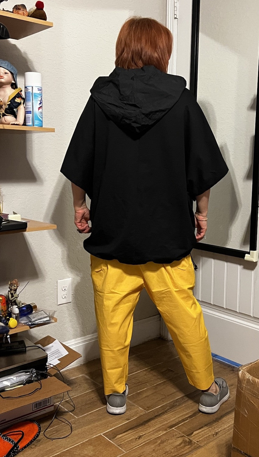 B-One Yellow Harem Pants Sz 16/46 Oversized Drop Crotch Made in Turkey