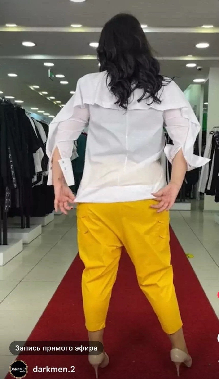 B-One Yellow Harem Pants Sz 16/46 Oversized Drop Crotch Made in Turkey
