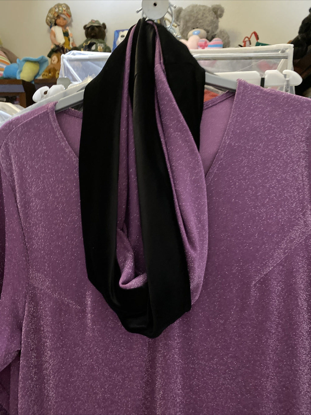 Darkwin Purple Velvet Floral Dress Sz 18/1 Made in Turkey