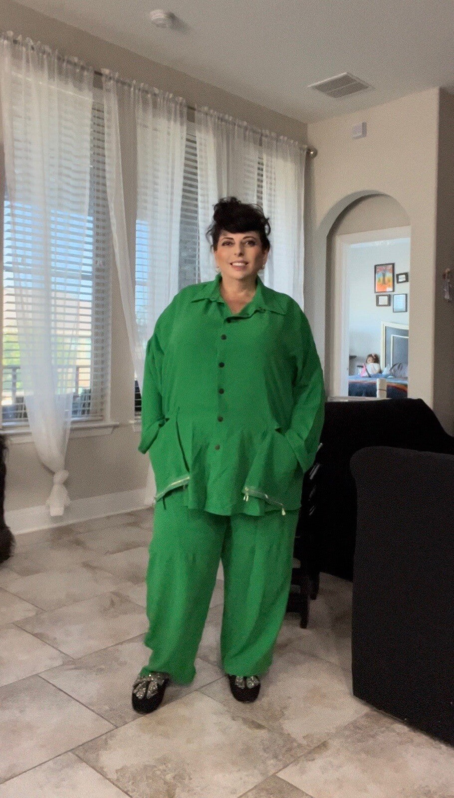 Cadrelli 2 PCs Suit, Sz 24/54, Made In Turkey – Elegant Green Set with Zippers