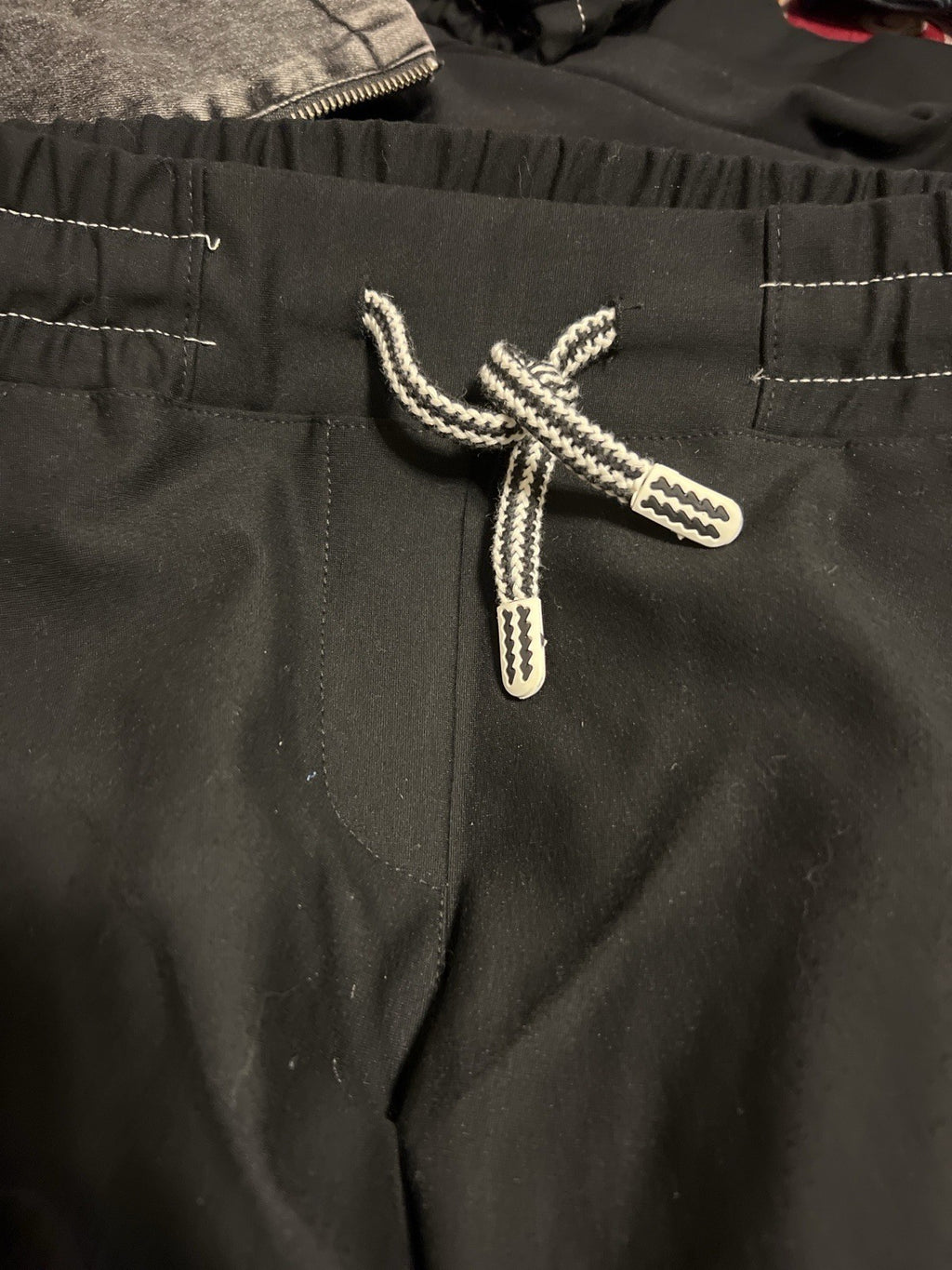 LaMaxx Black Pants Chain Side Trim Drawstring Waist Sz 12/42 Turkey