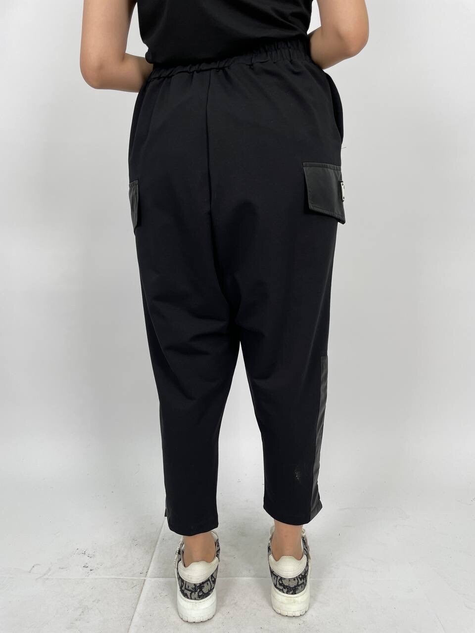 B-One Edgy Eco Leather Patch Pants Sz 16-18/46 Made in Turkey