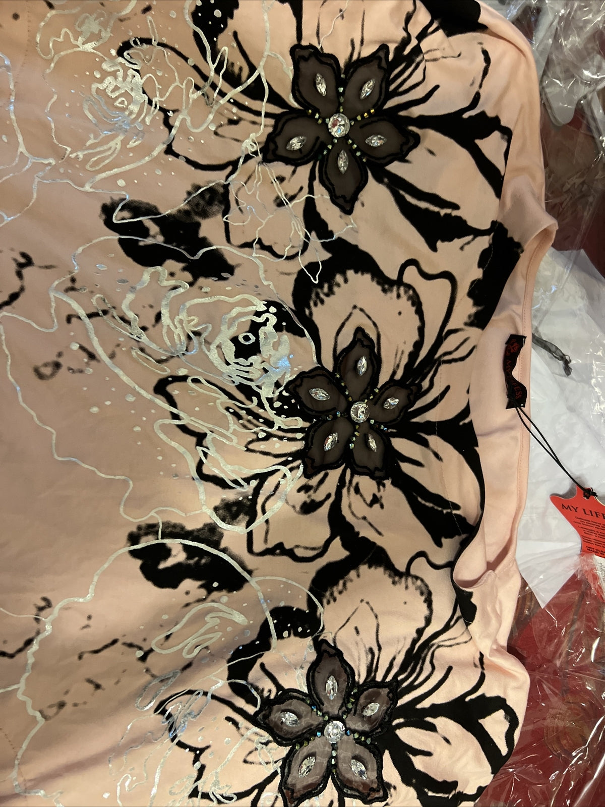 ✨ MyLife Pink Floral Oversized Top, Sz 20/2, Made in Turkey