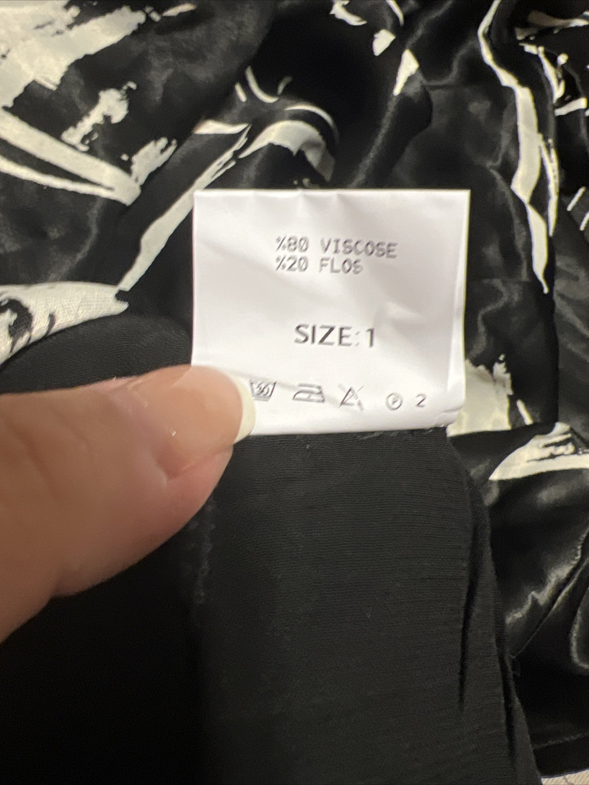 Alyans Black White Abstract Top Silky Oversized Blouse Sz 16 Made Turkey