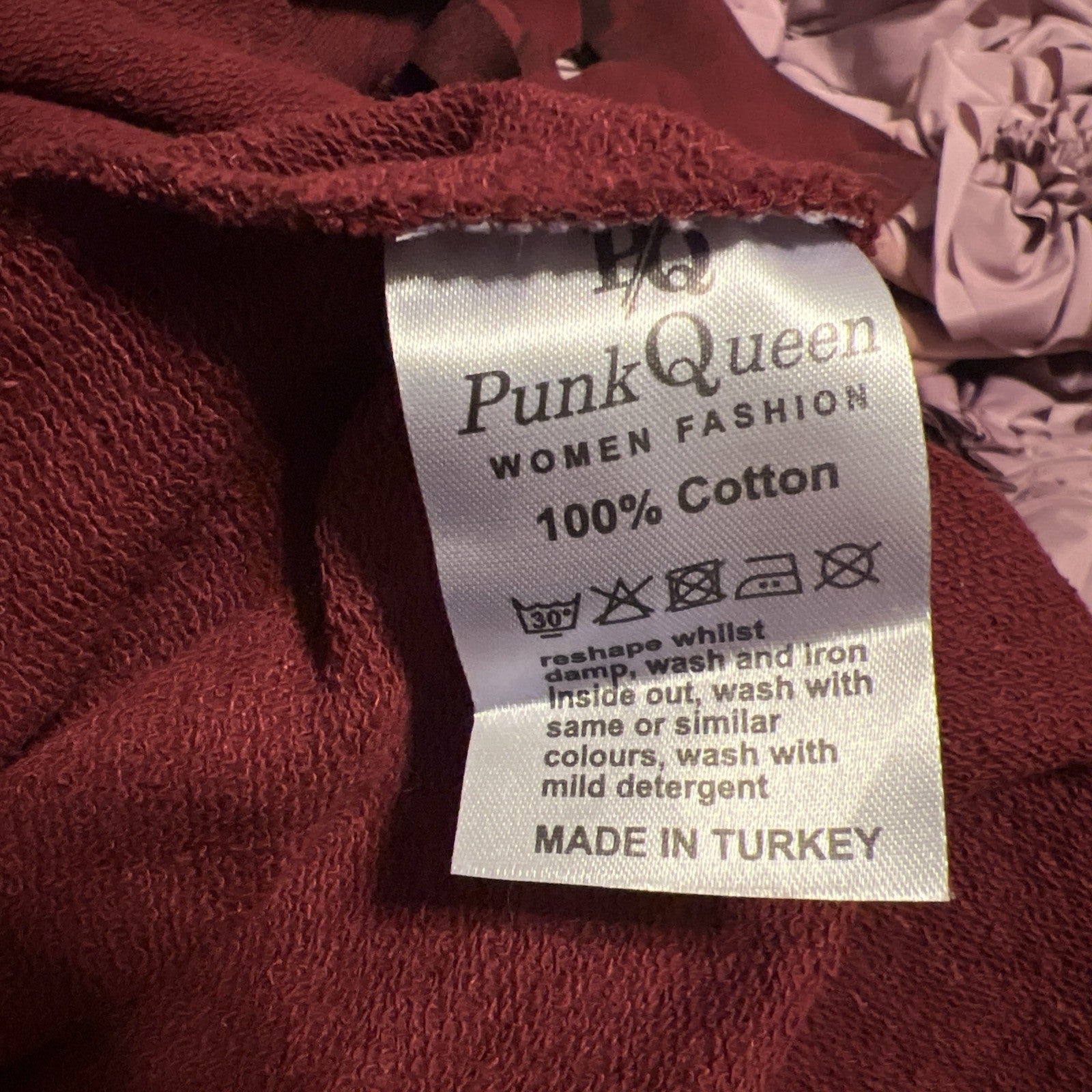 Punk Queen Burgundy Cut-Out Hooded Cardigan Sz M Longline Edgy Coat Turkey