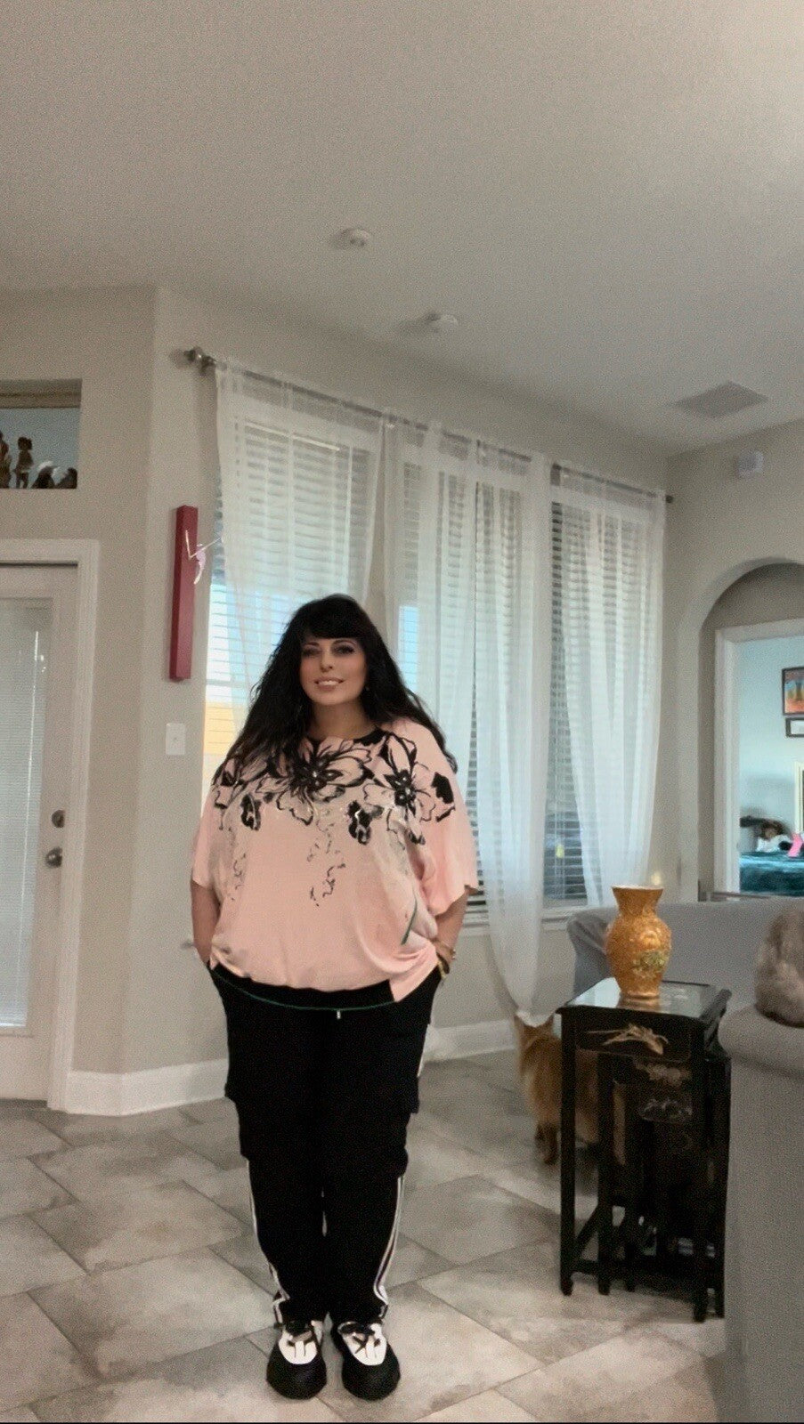 ✨ MyLife Pink Floral Oversized Top, Sz 20/2, Made in Turkey