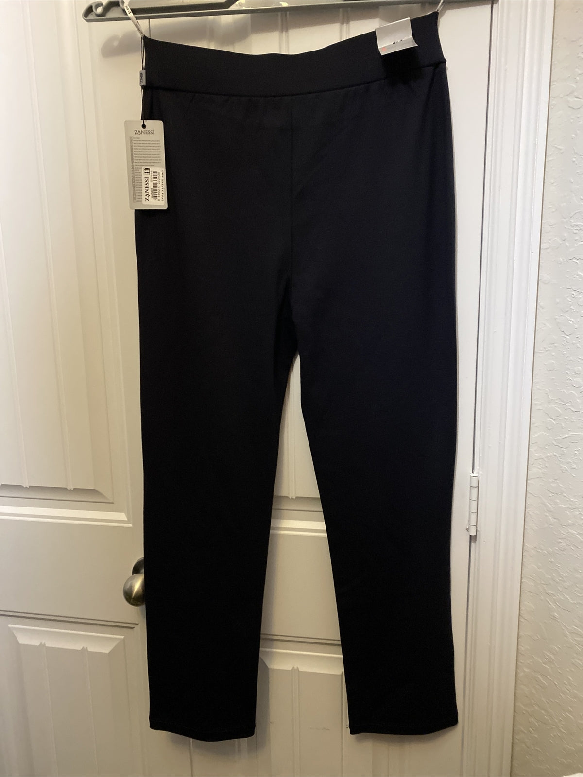 Zanessi Navy Asymmetrical Pants Sz 12/46 – Chic Draped Style, Made in Turkey