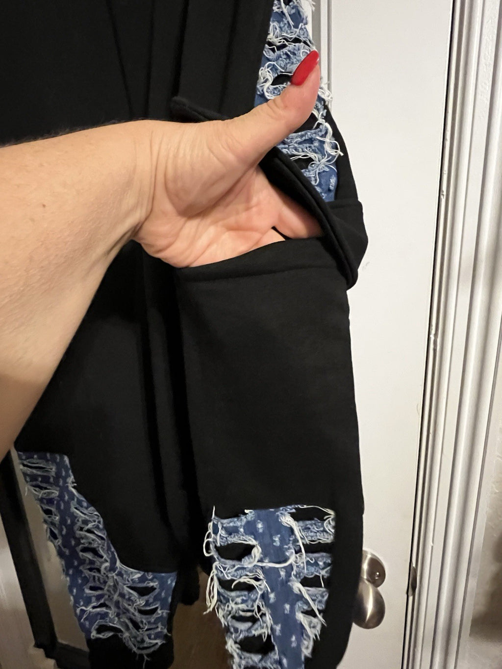 H4 oversized Pants denim & black sz 12/38 made in Turkey