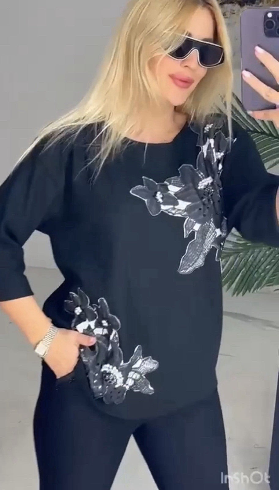 LaVelina Floral Embellished Top – Size 18/48 – Made in Turkey