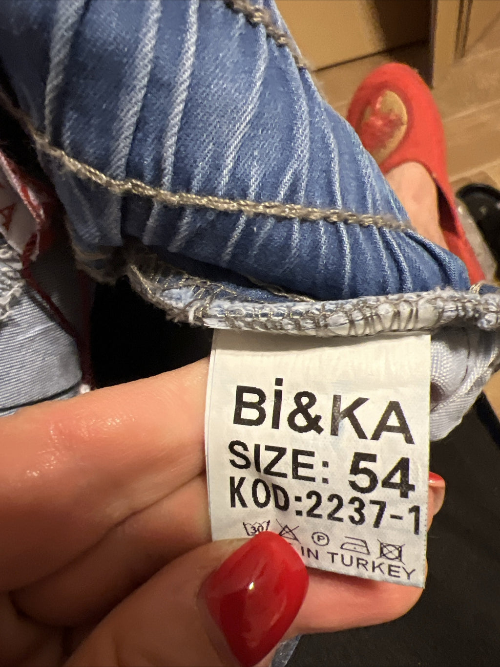 Bi&Ka Metallic Jeans, Silver Jogger Style Denim, Sz 24/56 Turkey