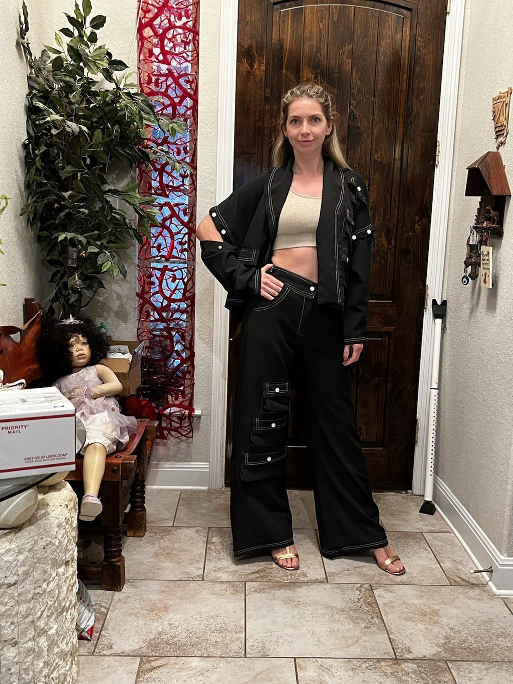 Bukezy 2pc Streetwear Set, Oversized Jacket & Cargo Pants, Sz S Turkey