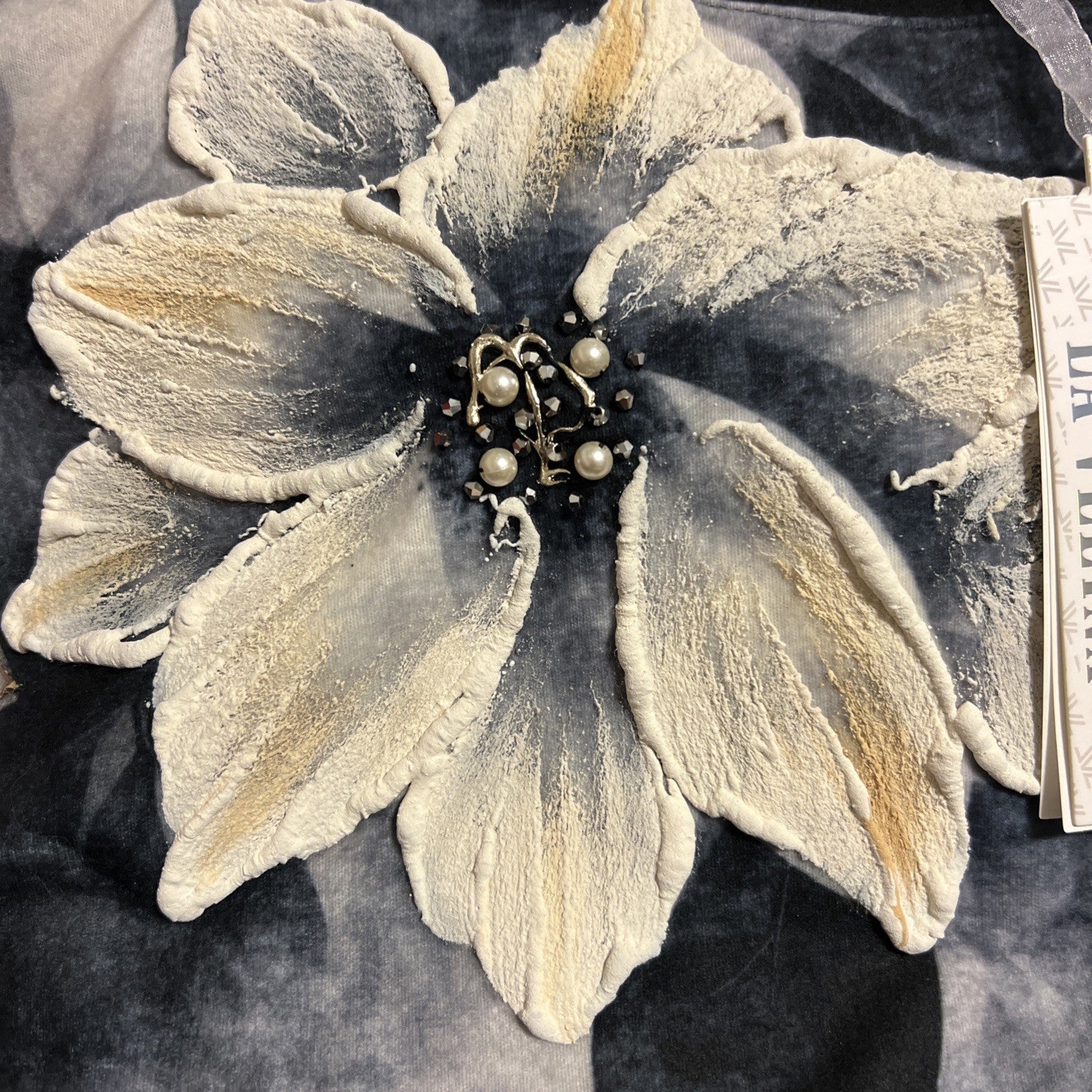 LaVelina Warm Flower Top Sz 16/44 Black Gray Cotton Blend Made in Turkey