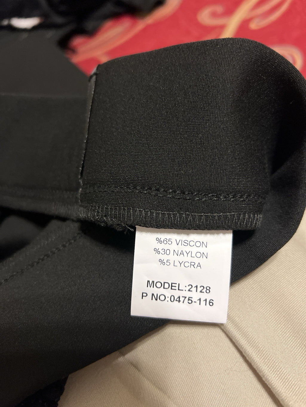 LaMaxx Black Floral Rhinestone Tights Pants Size 12/3 Made in Turkey