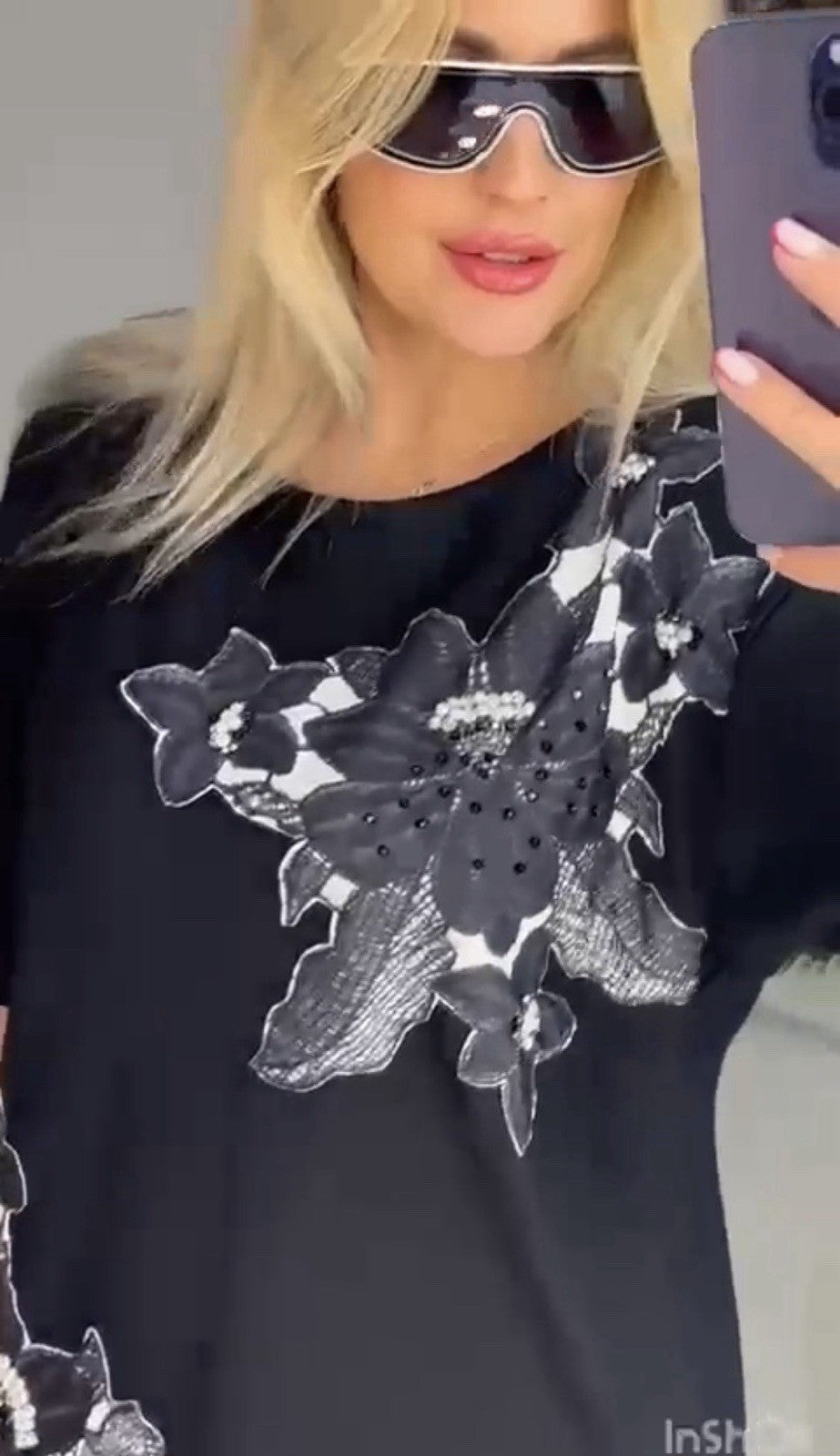 LaVelina Floral Embellished Top – Size 18/48 – Made in Turkey