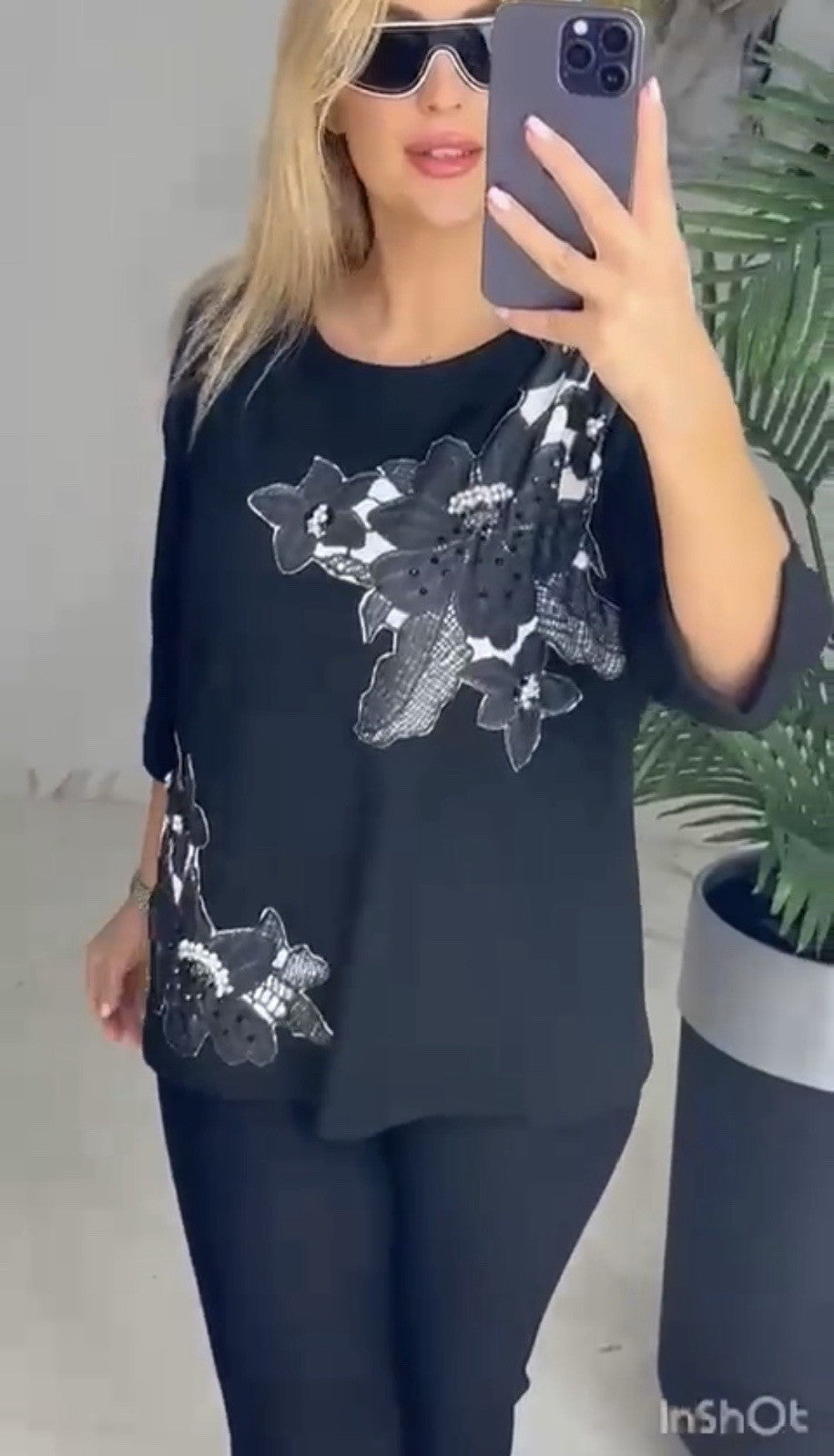 LaVelina Floral Embellished Top – Size 18/48 – Made in Turkey