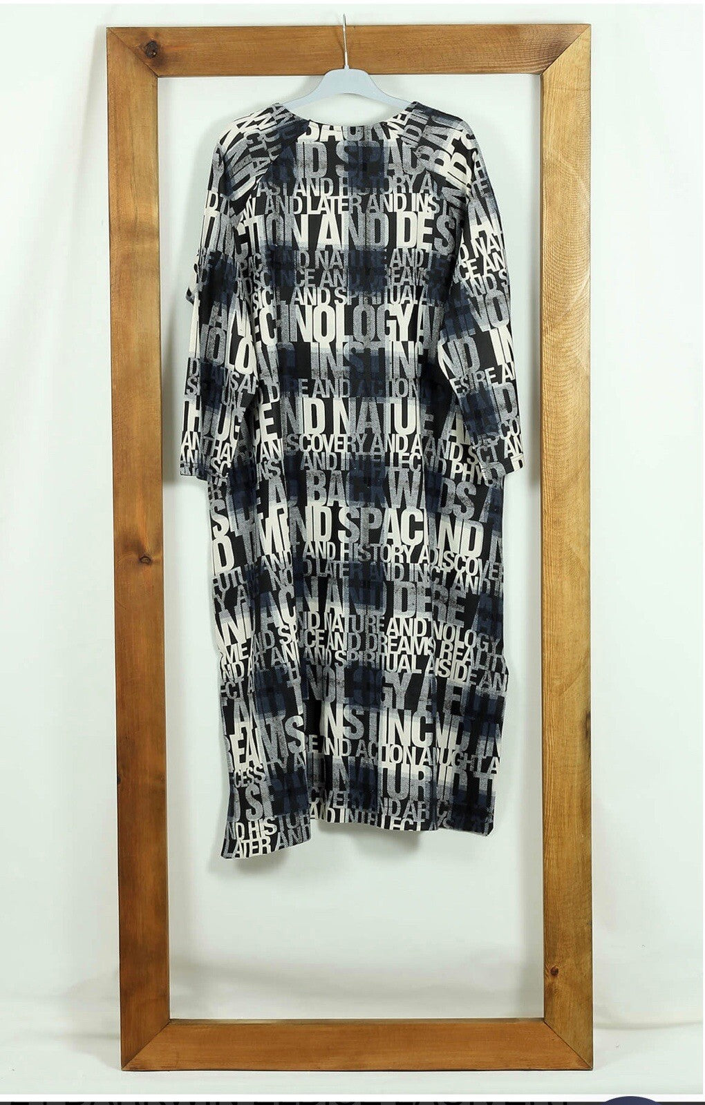 ✨ Darkwin Graphic Letter Print Tunic Dress Sz 18/1 Made In Turkey