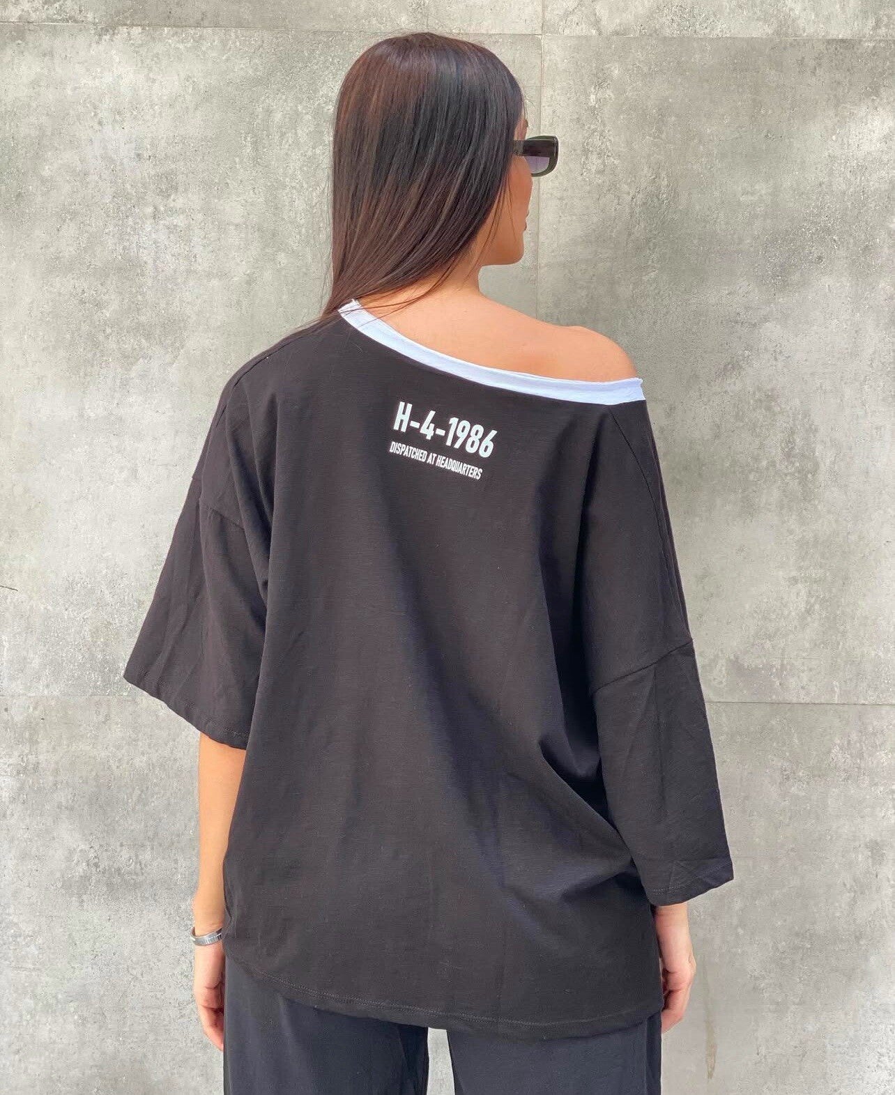 H4 Oversized Graphic Top Sz 16–22/38 Made In Turkey