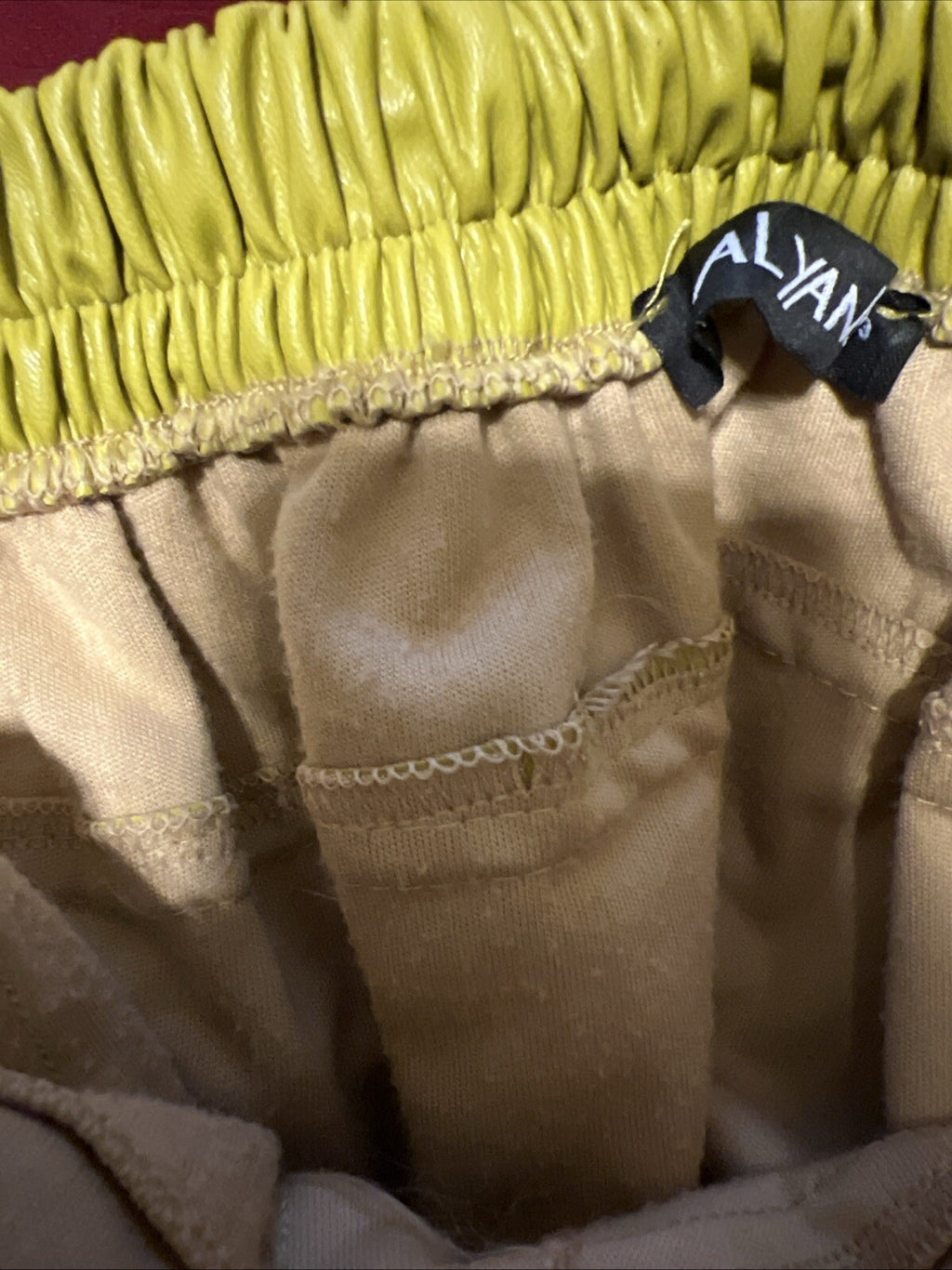 Alyans Eco Leather Pants Sz 20 Mustard Yellow Cropped Style Made In Turkey