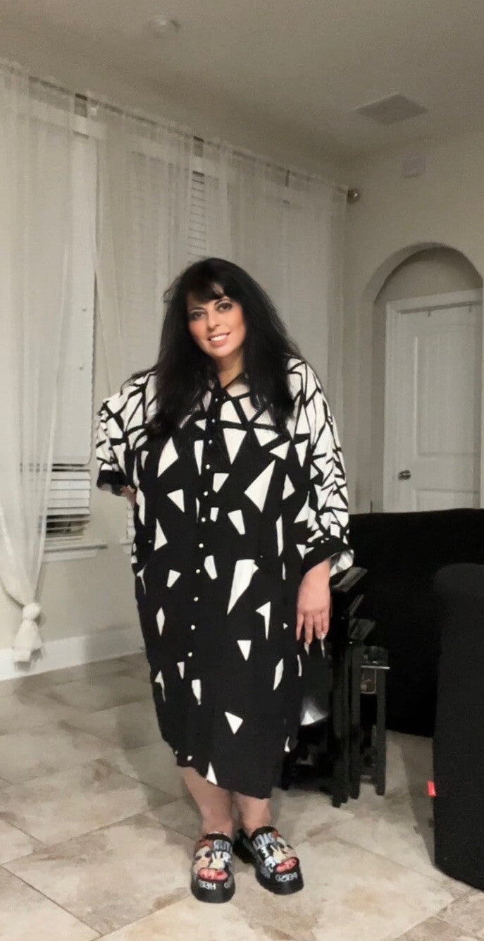 SALE!!! M’De Pompadour Geometric Oversized Dress Sz 18-24, Turkey