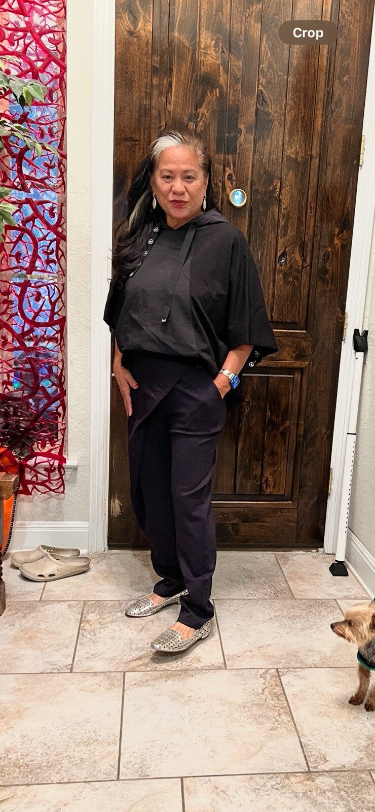 Zanessi Navy Asymmetrical Pants Sz 12/46 – Chic Draped Style, Made in Turkey