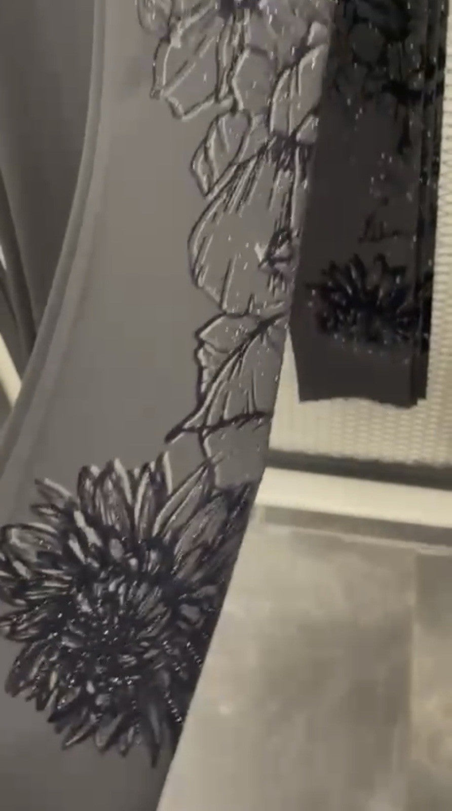 LaMaxx Black Floral Rhinestone Tights Pants Size 12/3 Made in Turkey