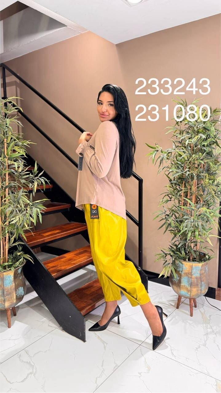 Alyans Eco Leather Pants Sz 20 Mustard Yellow Cropped Style Made In Turkey