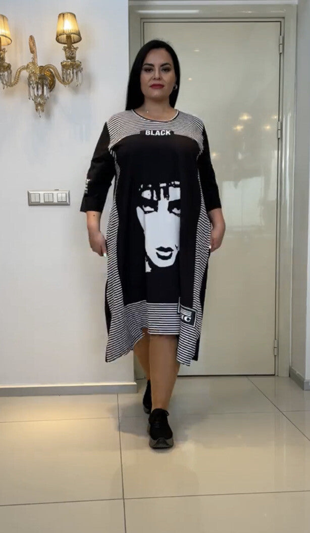 ✨ Darkwin Asymmetric Dress – Sz 18 (Made in Turkey)