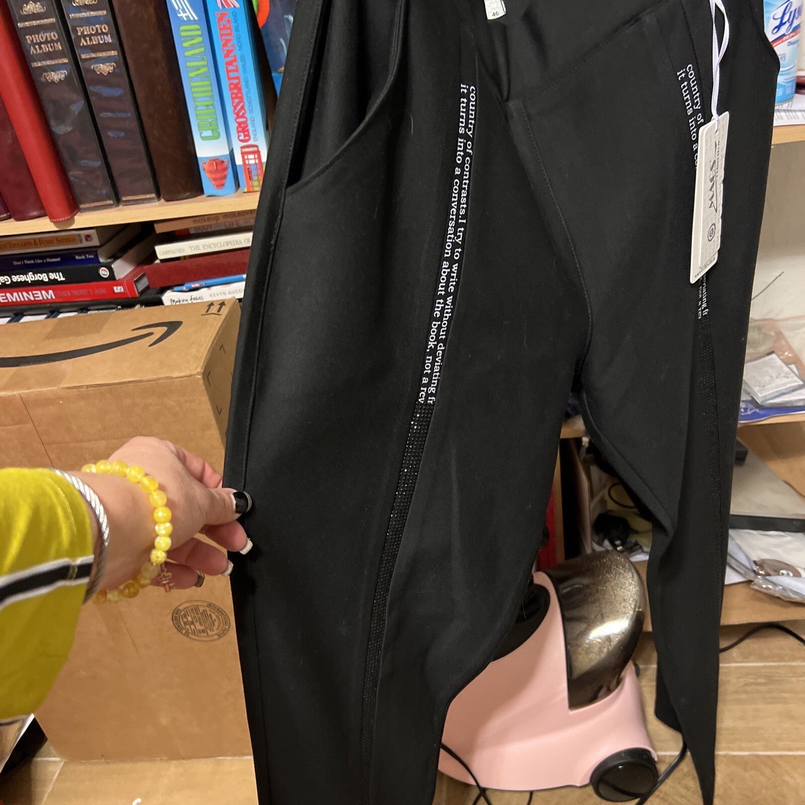 Mags Black Pants Sz 18/46 Stretch Slim Fit, Made In Turkey