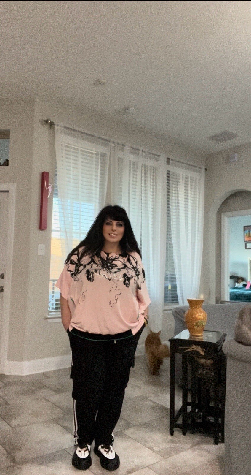 ✨ MyLife Pink Floral Oversized Top, Sz 20/2, Made in Turkey