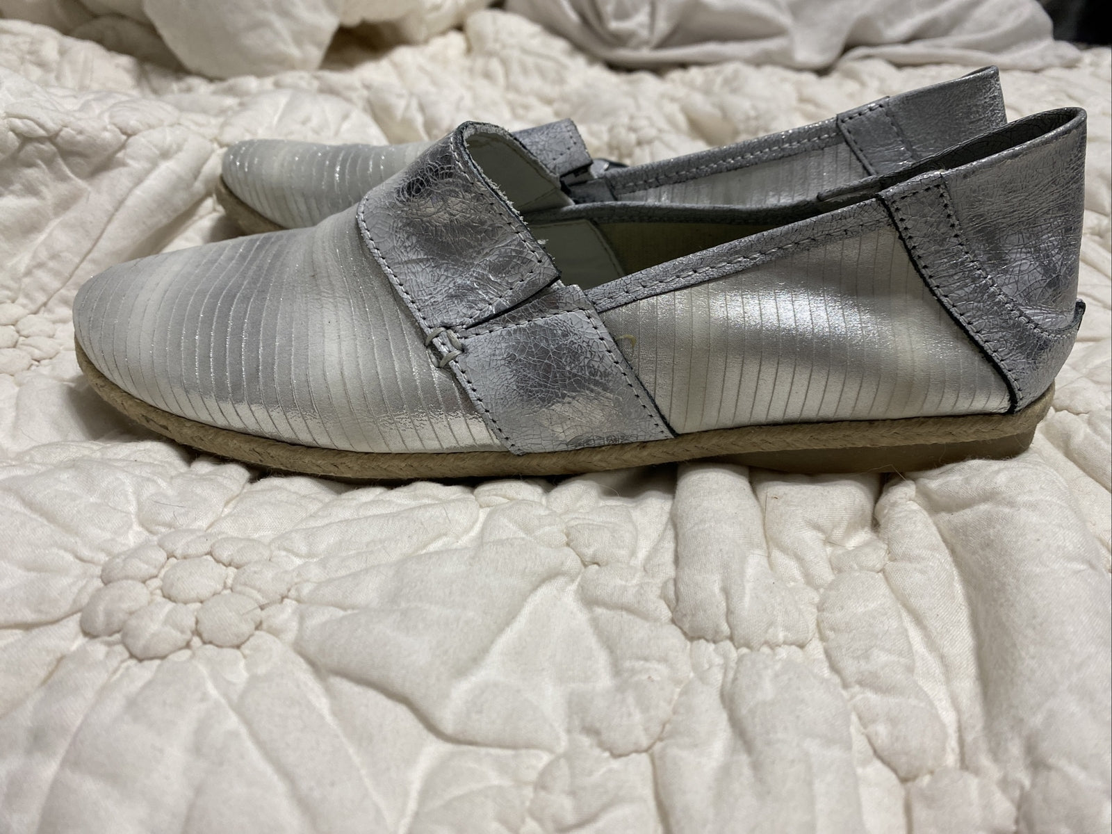 Sommerkind Silver New Leather Loafers, Sz 8.5 (39)