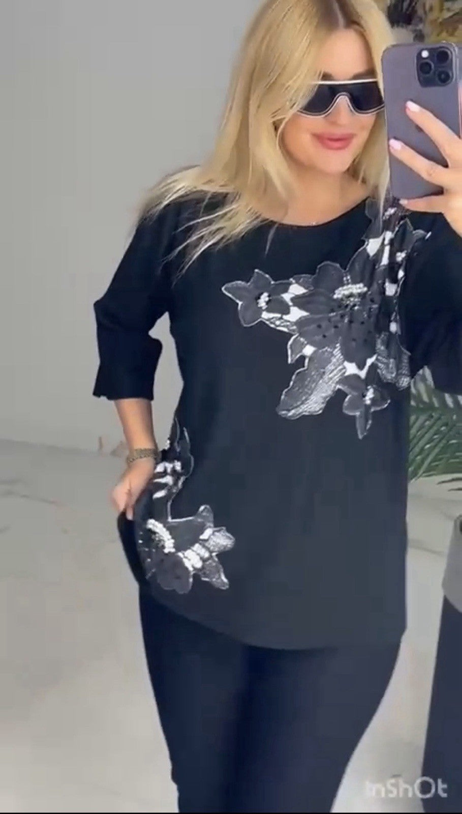 LaVelina Floral Embellished Top – Size 18/48 – Made in Turkey