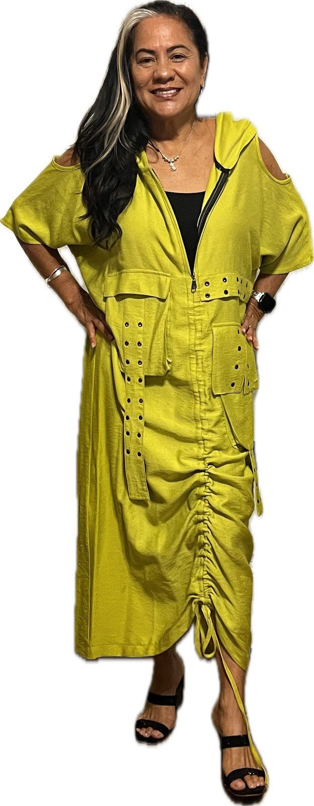 B-One Women’s Plus Size Dress 18/3 Lemon Yellow | Made in Turkey Elegant