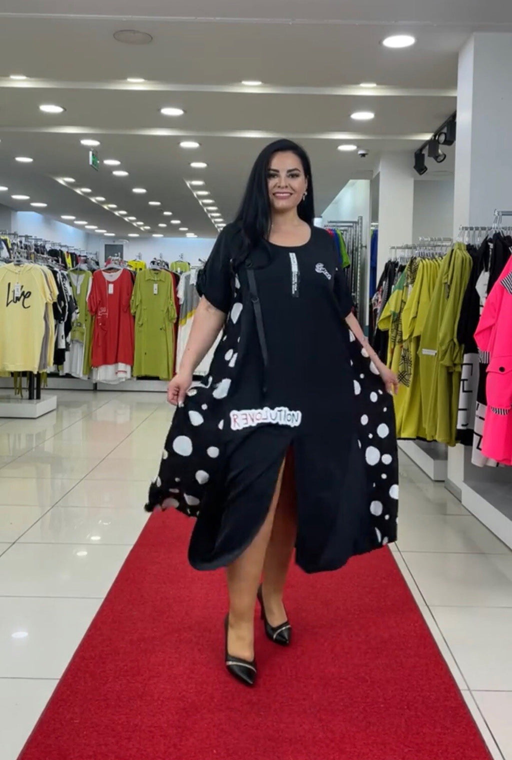 Darkwin Polka Dot Evolution Dress Sz 2X Made In Turkey